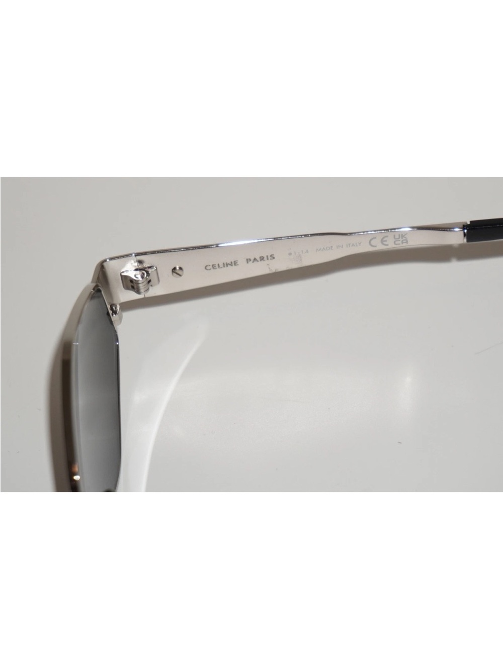 Celine Metal Triomphe 54MM Geometric Silver Sunglasses Gray Tinted Lens CL40254U - Picture 6 of 14